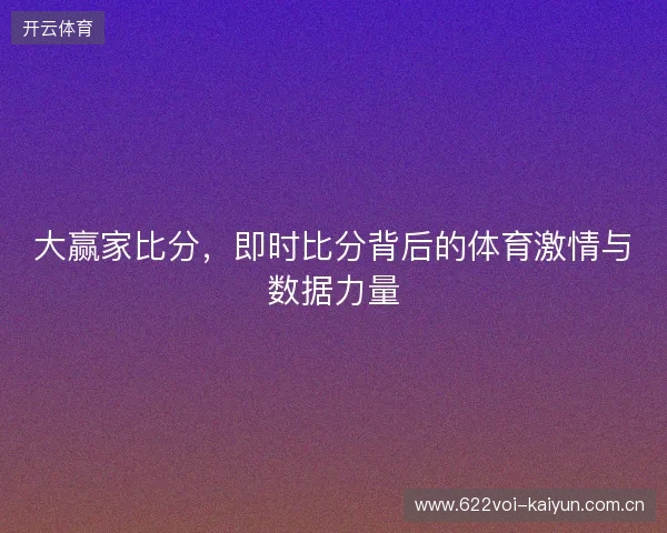 大赢家比分，即时比分背后的体育激情与数据力量